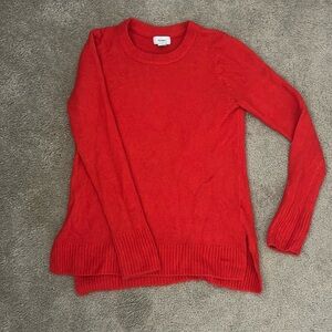 Red old navy sweater, no flaws, lightly worn